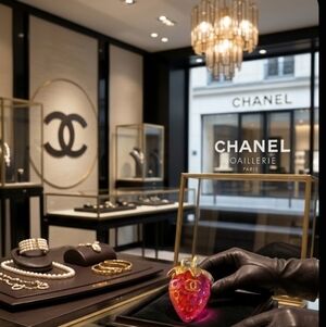 Red Strawberry Pendant with Gold Accents